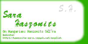 sara haszonits business card